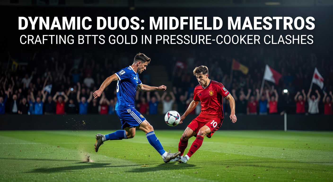 Close-up of midfielders celebrating a goal in a packed stadium during a tense derby, sweat and intensity capturing the pressure-cooker vibe