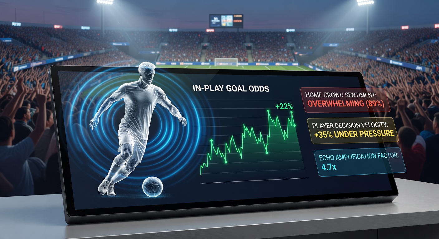 Roaring home crowd influencing players during a tense Premier League match, with visible pressure on decision-making