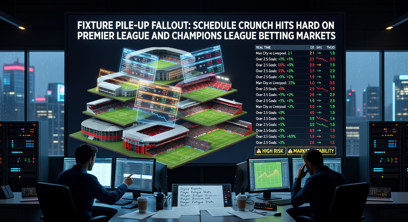 Crowded football calendar displaying overlapping Premier League and Champions League fixtures, highlighting schedule congestion for top teams