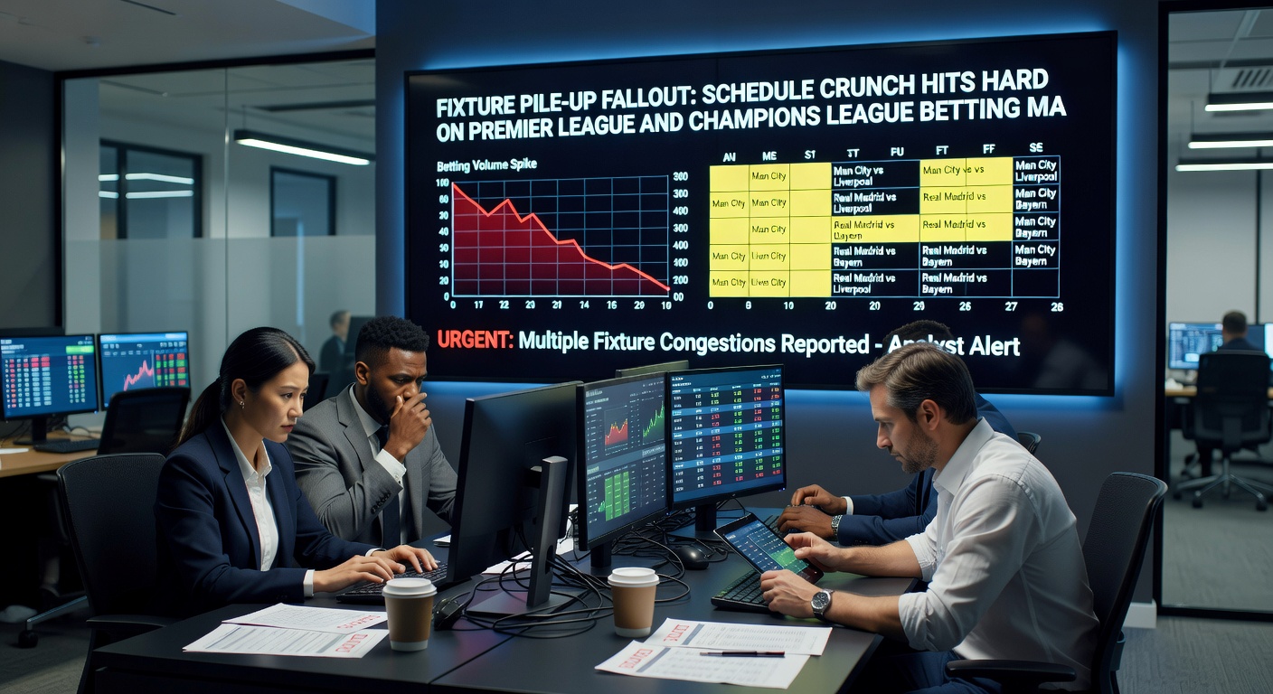Graph illustrating odds fluctuations during fixture-congested weeks in Premier League and Champions League, with lines spiking on underdog wins