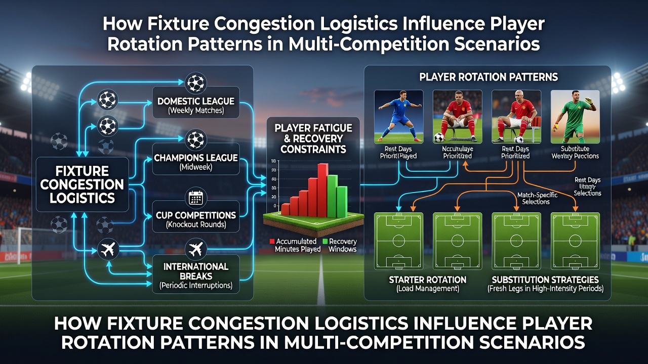 Football team manager discussing player rotation strategies during a congested fixture period