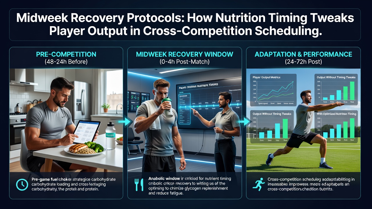 Football players refueling with targeted nutrition during a midweek recovery session between domestic and European fixtures