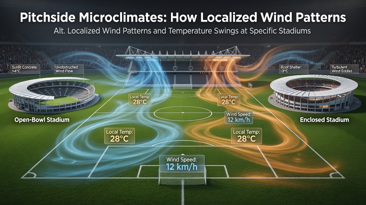 Data visualization of ball trajectory adjustments due to stadium microclimates