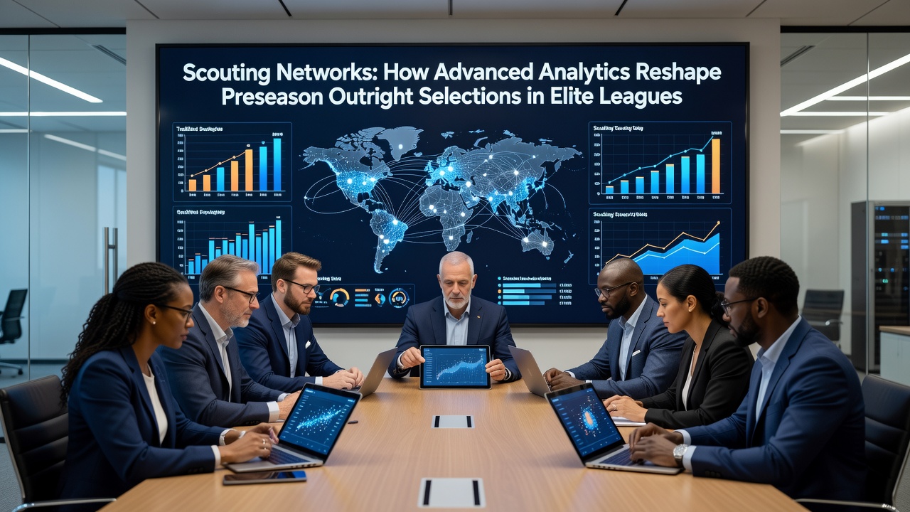 Advanced scouting analytics dashboard displaying player performance metrics and preseason outright selection trends for elite European leagues