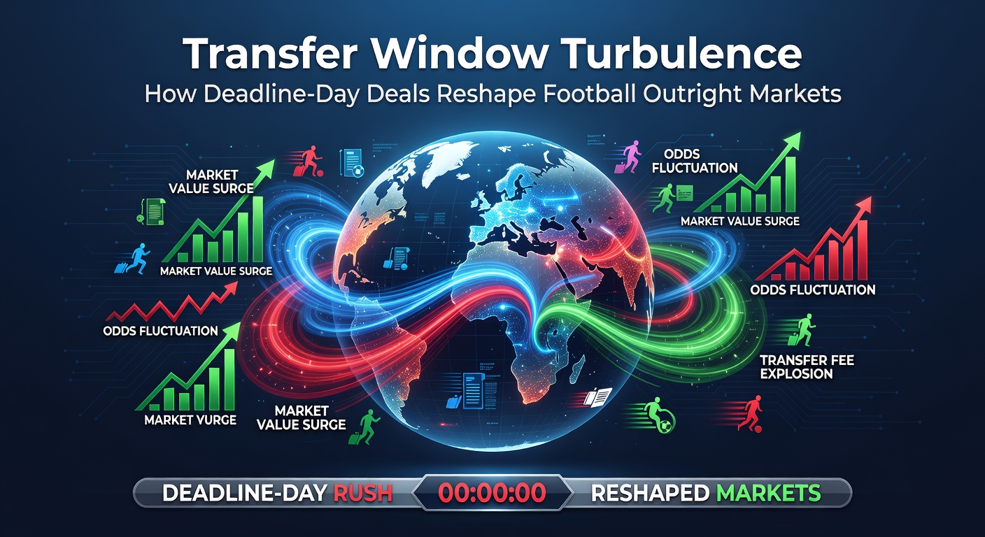 Graph showing dramatic odds fluctuations on deadline day for major leagues, with lines spiking and dipping around transfer confirmations