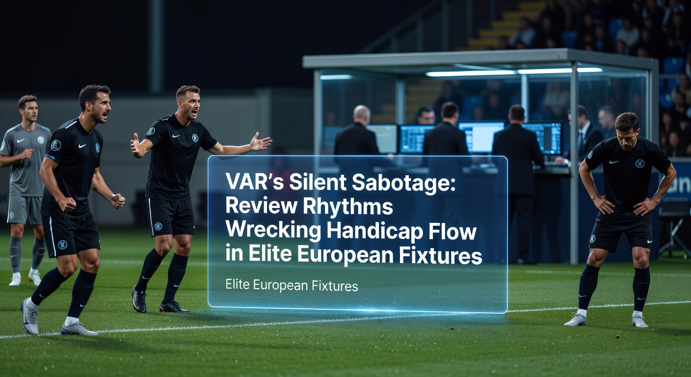 A referee checks the VAR monitor during a tense Premier League match, halting play as players wait in frustration